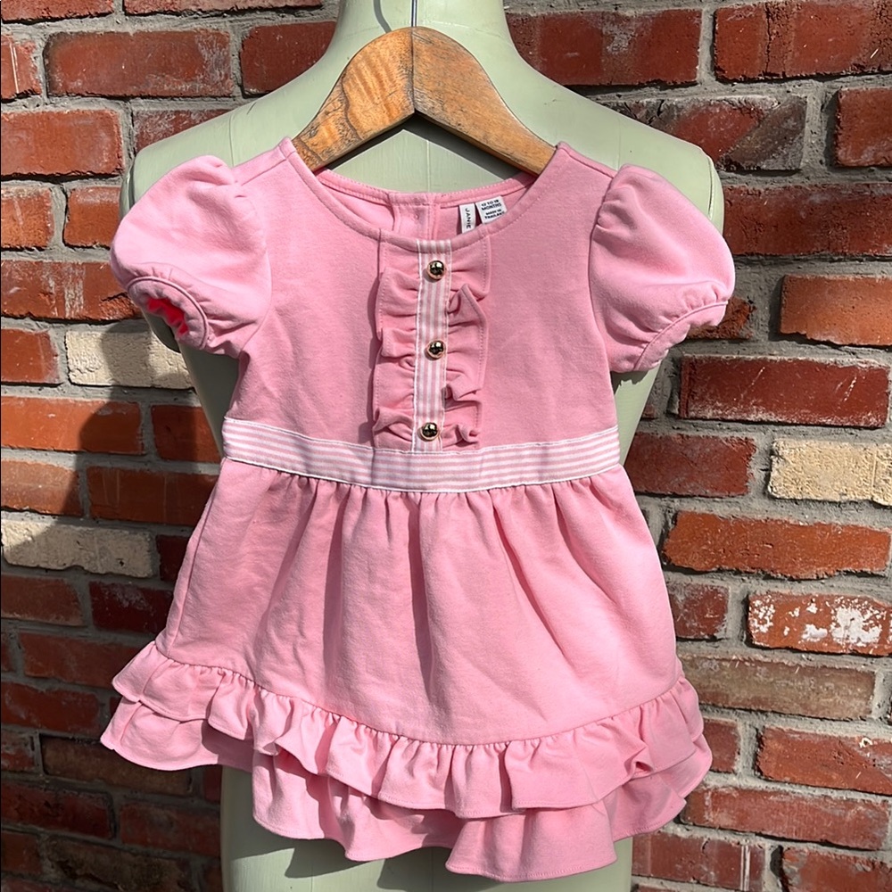 Janie and Jack Pink Ruffled Baby Dress size 12-18months